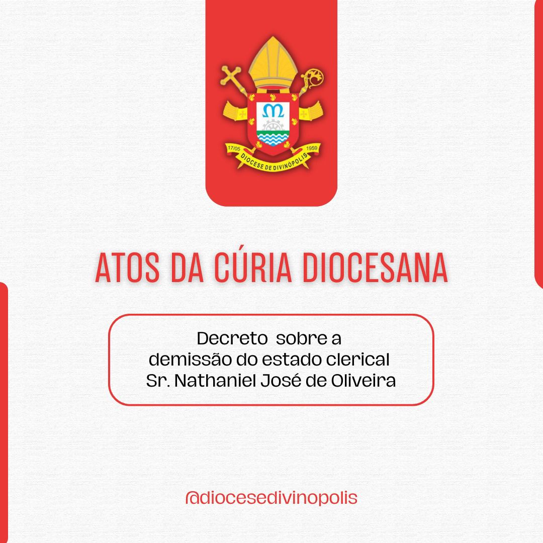 Foto de Decreto de Demissão do Estado Clerical – Sr. Nathaniel José de Oliveira