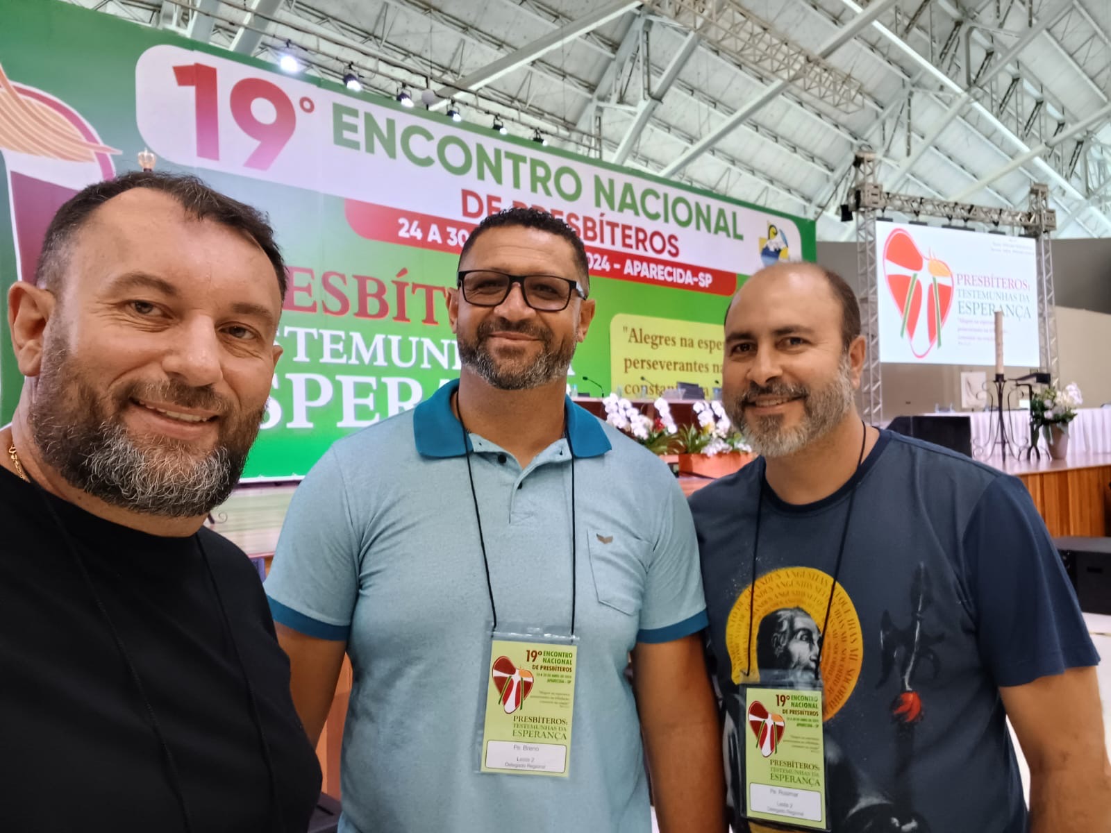 Foto de Padres Carlos Antônio, Rosimar e Breno participam de encontro nacional dos presbíteros, em Aparecida