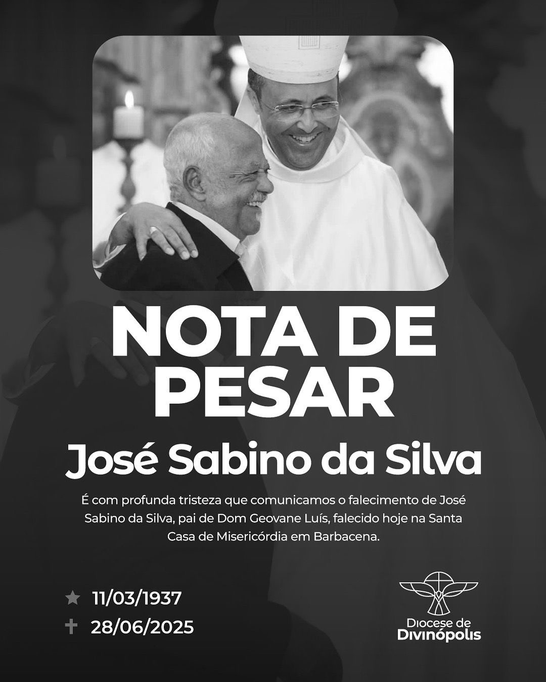 Foto de Faleceu hoje, José Sabino da Silva, pai de Dom Geovane Luís