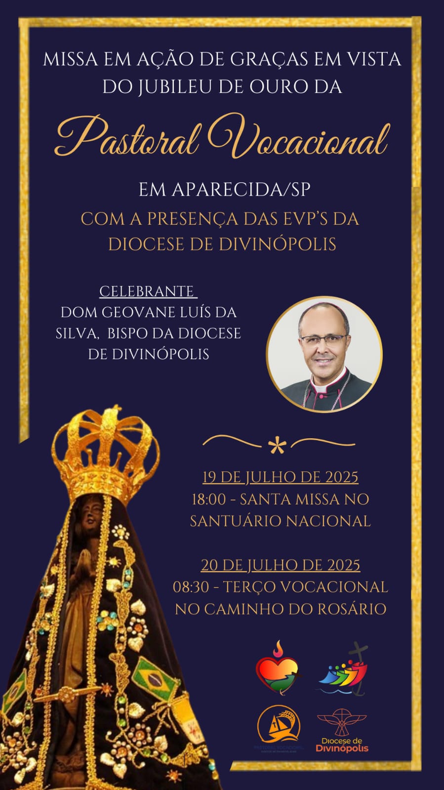 Foto de Missa no Santuário Nacional de Aparecida/SP marca Jubileu de Ouro da Pastoral Vocacional na Diocese