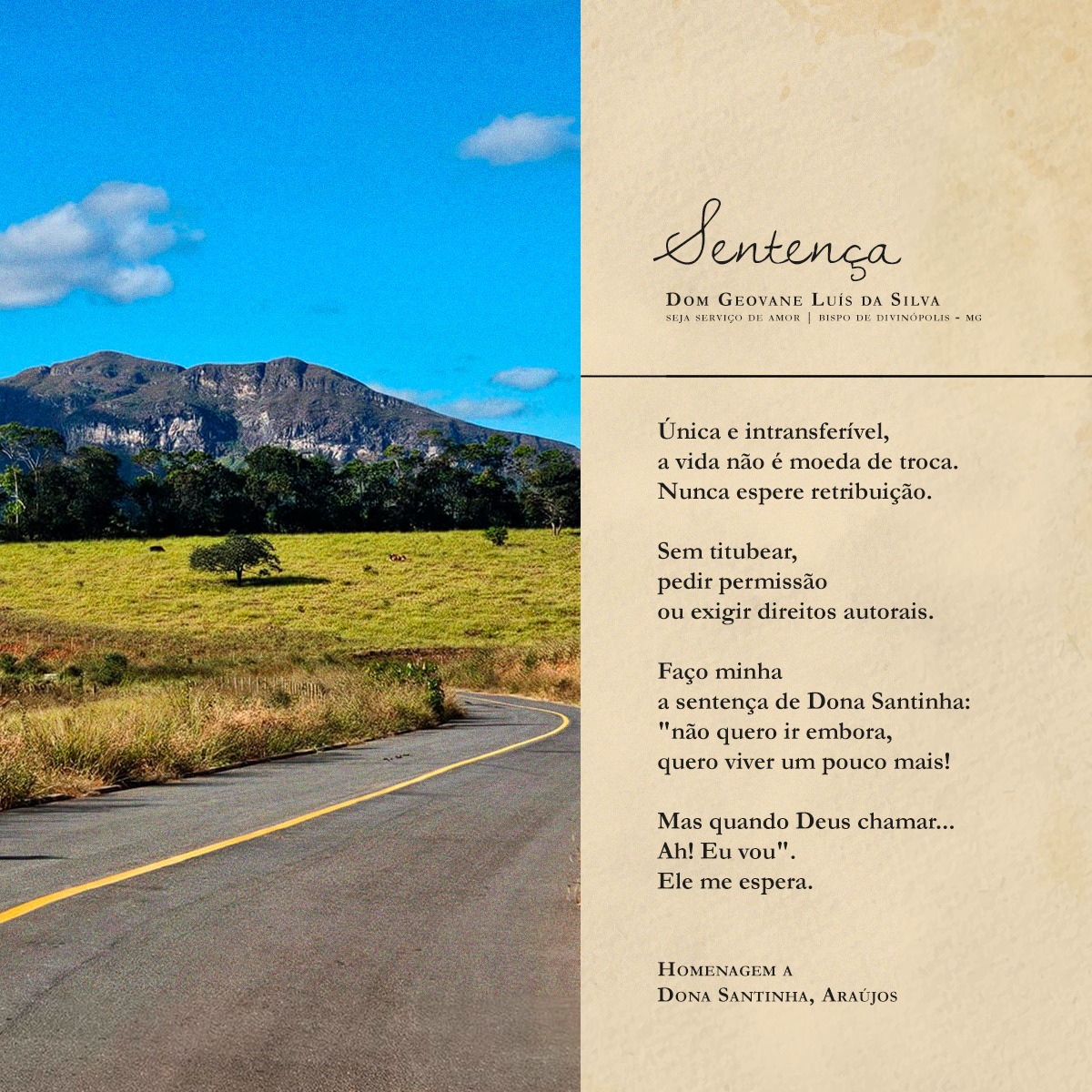 Foto de Sentença | Dom Geovane Luís