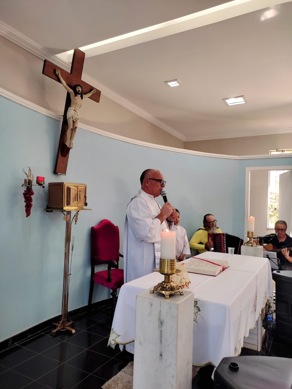 Foto de Missa em instituição de longa permanência de idosos reúne internos e amigos em Pará de Minas