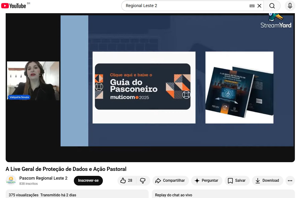 Foto de Pascom do Regional Leste 2 promove live sobre proteção de dados na ação pastoral