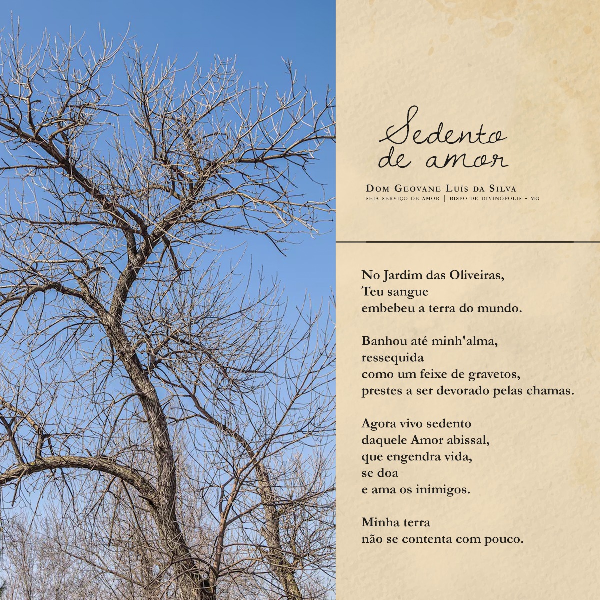 Notícia: Sedento de Amor | Dom Geovane Luís