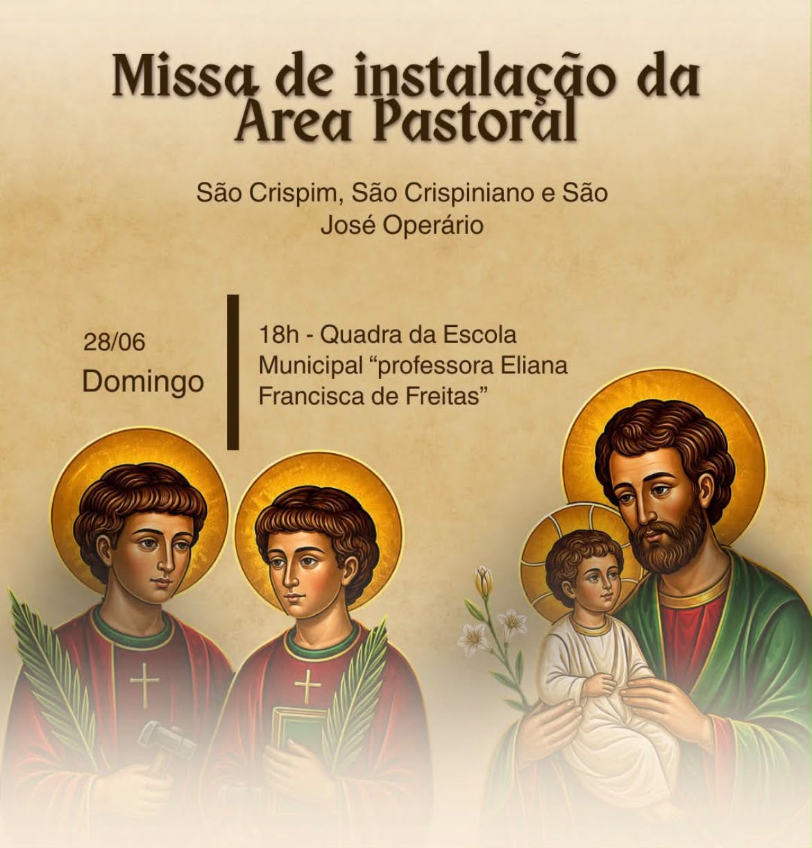 Notícia: Nova Serrana ganhará nova área pastoral “São Crispim, São Crispiniano e São José Operário”