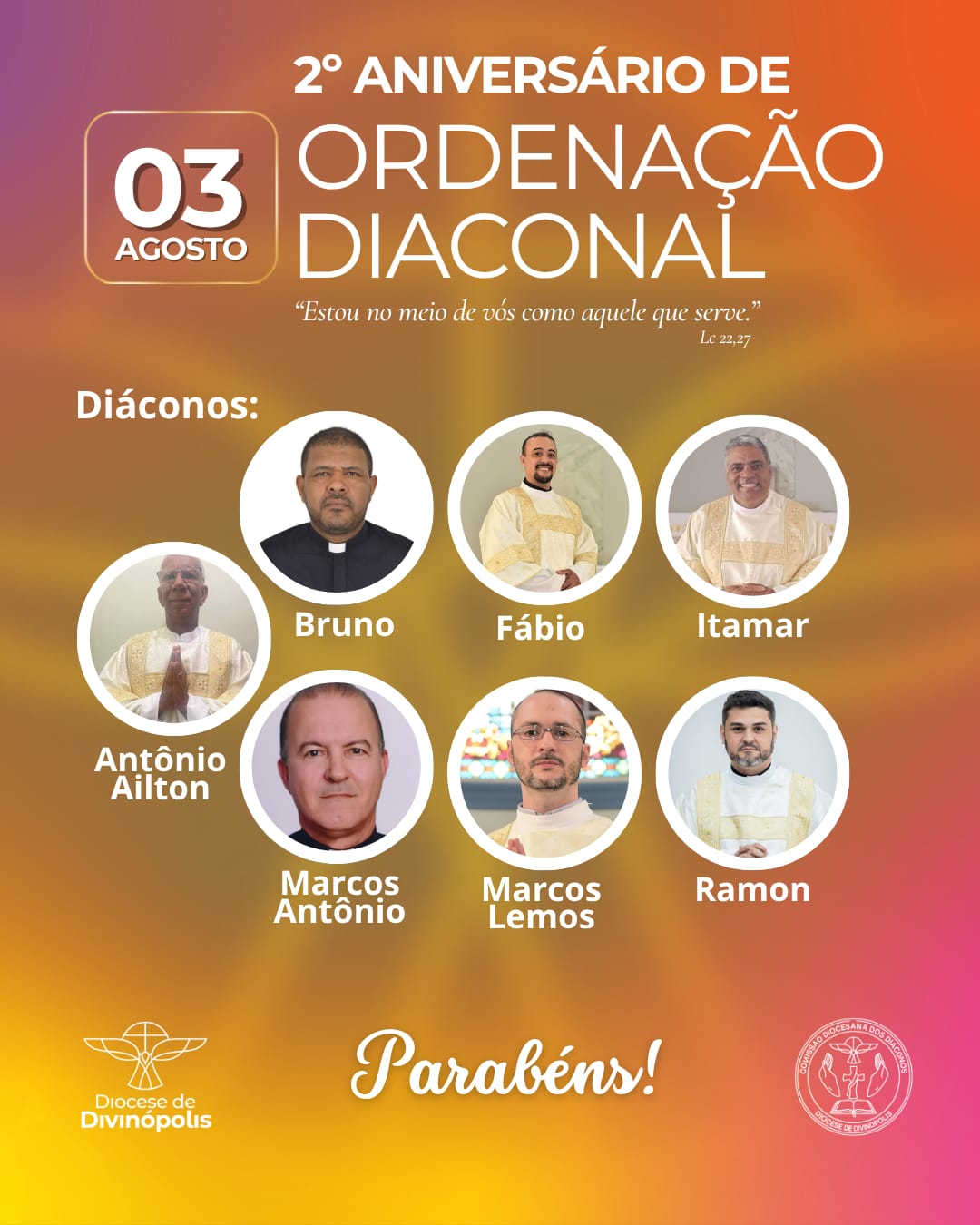 Foto de Diocese de Divinópolis celebra os dois anos da ordenação de seus primeiros diáconos permanentes